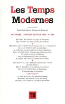 Couverture du livre « Les temps modernes 586 (janvier-fevrier 1996) » de Collectif Gallimard aux éditions Gallimard