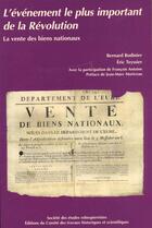 Couverture du livre « L'événement le plus important de la révolution ; la vente des biens nationaux ; 1790-1867 » de Bodinier Bernar aux éditions Cths Edition