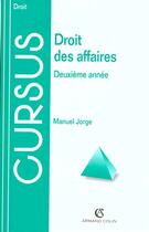 Couverture du livre « Droit Des Affaires » de Jorge aux éditions Armand Colin