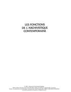 Couverture du livre « Les fonctions de l'archivistique contemporaine » de Carol Couture aux éditions Pu De Quebec