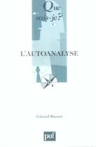 Couverture du livre « L'autoanalyse qsj 3759 » de Gerard Bonnet aux éditions Que Sais-je ?