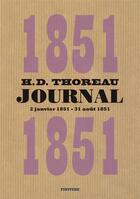 Couverture du livre « Journal Tome 5 ; 2 janvier 1851 - 31 aout 1851 » de Henry D. Thoreau aux éditions Finitude