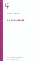 Couverture du livre « La Metaphore » de Jacques Durrenmatt aux éditions Honore Champion