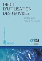 Couverture du livre « Droit d'utilisation des oeuvres » de Caroline Colin aux éditions Larcier