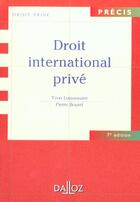 Couverture du livre « Droit International Prive ; 7e Edition » de Pierre Bourel et Yvon Loussouarm aux éditions Dalloz