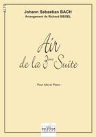 Couverture du livre « Air de la 3eme suite orchestrale bwv 1068 pour alto et piano » de Bach Js aux éditions Delatour