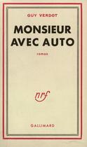 Couverture du livre « Monsieur Avec Auto » de Verdot G aux éditions Gallimard