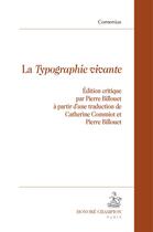 Couverture du livre « La typographie vivante » de Comenius aux éditions Honore Champion