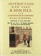 Couverture du livre « Instruction d'un père à son fils, sur la manière de se conduire dans le monde » de Du Puy aux éditions Maxtor