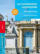 Couverture du livre « La Constitution commentée (édition 2024/2025) » de Simon-Louis Formery aux éditions Hachette Education