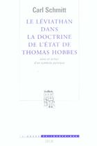 Couverture du livre « Leviathan dans la doctrine de l'etat de thomas hobbes. sens et echec d'un symbole politique (le) » de Schmitt Carl aux éditions Seuil