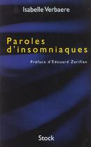 Couverture du livre « Paroles D'Insomniaques » de Isabelle Verbaere aux éditions Stock