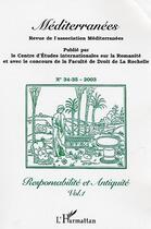 Couverture du livre « Revue méditerranées t.34.35 : responsabilité et antiquité » de Revue Mediterranees aux éditions Editions L'harmattan