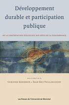 Couverture du livre « Développement durable et participation démocratique ; de la contestation écologiste aux défis de la gouvernance » de  aux éditions Pu De Montreal