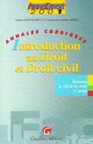 Couverture du livre « Anna droit 2001 introduction au droit civil » de Druffin-Bricca/Henry aux éditions Gualino