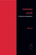 Couverture du livre « Commune parole 