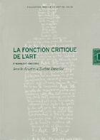 Couverture du livre « La fonction critique de l'art » de  aux éditions Lettre Volee