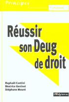 Couverture du livre « Reussir son deug de droit » de Raphael Contini aux éditions Studyrama