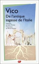 Couverture du livre « De l'antique sagesse de l'italie » de Giambattista Vico aux éditions Flammarion