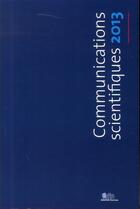 Couverture du livre « Communications scientifiques mapar 2013 » de  aux éditions Mapar