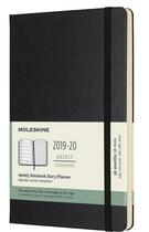 Couverture du livre « Agenda 18 mois semainier ; grand format noir rigide (édition 2019/2020) » de  aux éditions Moleskine