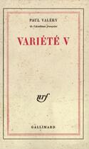 Couverture du livre « Variete » de Paul Valery aux éditions Gallimard