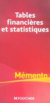 Couverture du livre « Table financières et statistiques » de Falguieres/Pascal aux éditions Foucher