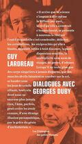 Couverture du livre « Dialogues avec Georges Duby » de Guy Lardreau aux éditions Petits Platons