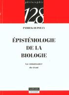 Couverture du livre « Epistemologie De La Biologie » de Patrick Dupouey aux éditions Nathan