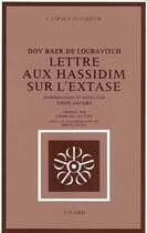 Couverture du livre « Lettre aux hassidim sur l'Extase » de Loubavitch/Ochs aux éditions Fayard