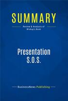 Couverture du livre « Summary: Presentation S.O.S. : Review and Analysis of Wiskup's Book » de  aux éditions Business Book Summaries