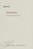 Couverture du livre « Jérusalem » de Adonis aux éditions Mercure De France
