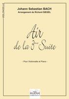 Couverture du livre « Air de la 3eme suite orchestrale bwv 1068 pour violoncelle et piano » de Bach Js aux éditions Delatour