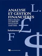 Couverture du livre « Analyse et gestion financières » de Guy Mercier aux éditions Presses De L'universite Du Quebec