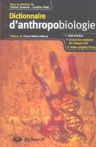 Couverture du livre « Dictionnaire d'anthropobiologie » de Charles Susanne aux éditions De Boeck Superieur