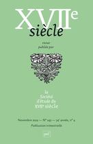 Couverture du livre « Xviie siecle 2022, n.297 » de  aux éditions Puf