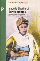 Couverture du livre « Ecrits intimes » de Isabelle Eberhardt aux éditions Payot