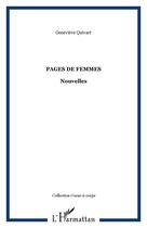 Couverture du livre « Pages de femmes » de Genevieve Quivart aux éditions Editions L'harmattan