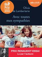 Couverture du livre « Avec toutes mes sympathies - livre audio 1 cd mp3 » de Lamberterie Olivia aux éditions Audiolib