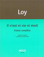 Couverture du livre « Poésie complète » de Mina Loy aux éditions Nous