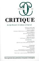 Couverture du livre « Critique 862 : jocelyn benoist : le realisme a l'etat vif » de  aux éditions Minuit