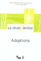 Couverture du livre « Adoptions » de Eiguer/Grange Segera aux éditions In Press
