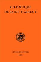 Couverture du livre « La chronique de Saint-Maixent » de Jean Verdon aux éditions Belles Lettres