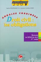 Couverture du livre « Anna droit 2001 droit civil droit obligations » de Druffin-Bricca/Henry aux éditions Gualino