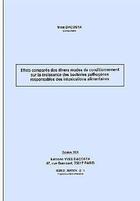 Couverture du livre « Effets compares des divers modes de conditionnement sur la croissance des bacteries pathogenes respo » de Y Dacosta aux éditions Dacosta