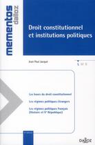 Couverture du livre « Droit constitutionnel et institutions politiques (9e édition) » de Jean-Paul Jacque aux éditions Dalloz