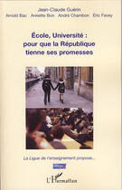 Couverture du livre « École, université : pour que la république tienne ses promesses » de  aux éditions L'harmattan