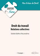 Couverture du livre « Droit du travail, relations collectives » de Saida Nouredine aux éditions Enrick B.