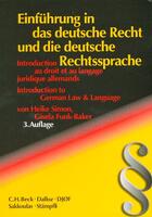 Couverture du livre « Introduction Au Droit Et Au Langage Juridique Allemands. Einfuhrung In Das Deutsche Recht - 3e Ed. » de Simon-H+Funk-Baker-G aux éditions Dalloz