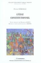 Couverture du livre « L'Etat Constitutionnel » de Peter Haberle aux éditions Economica